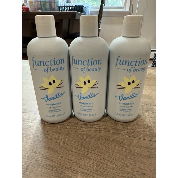 NEW 3pk Function of Beauty STRAIGHT Hair VANILLA Conditioner 11oz/ea Limited Ed - Picture 1 of 2